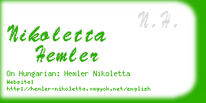 nikoletta hemler business card